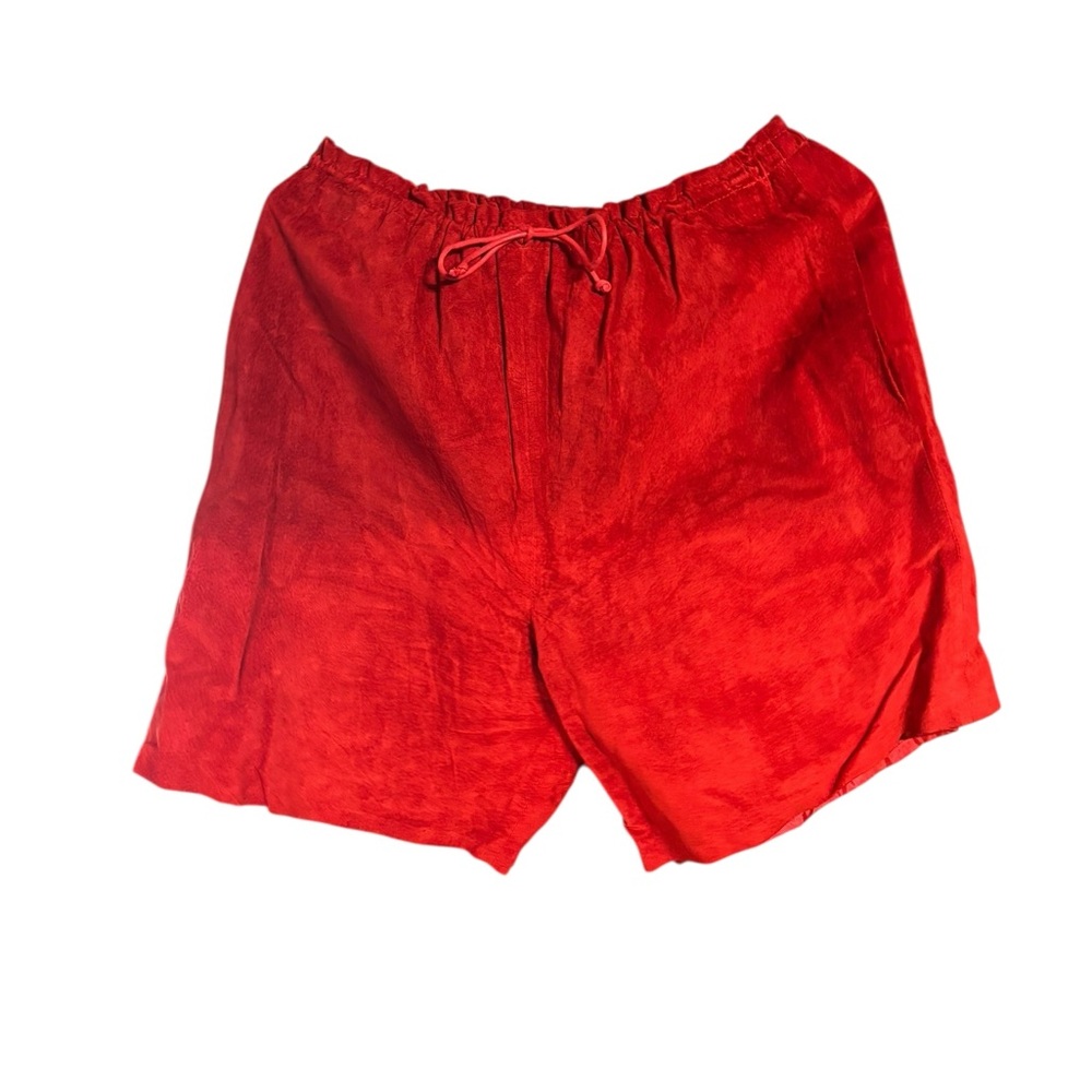 Red Bermuda Shorts with Drawstring Waist